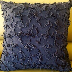 Modern Solid Color Geometric Shag Dark Gray 18x18 Cotton Throw Pillow Cover New